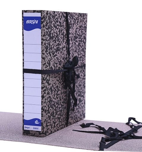 Arşiv Kapsüllü Bağcıklı Klasör Dar, metal kapsüllü bağcıklı mukavva arşiv klasörü, 20 adetlik paket