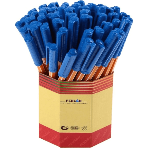 Pensan 1010 tükenmez kalem 1 mm mavi toplu paket görünümü, ürün görünümü