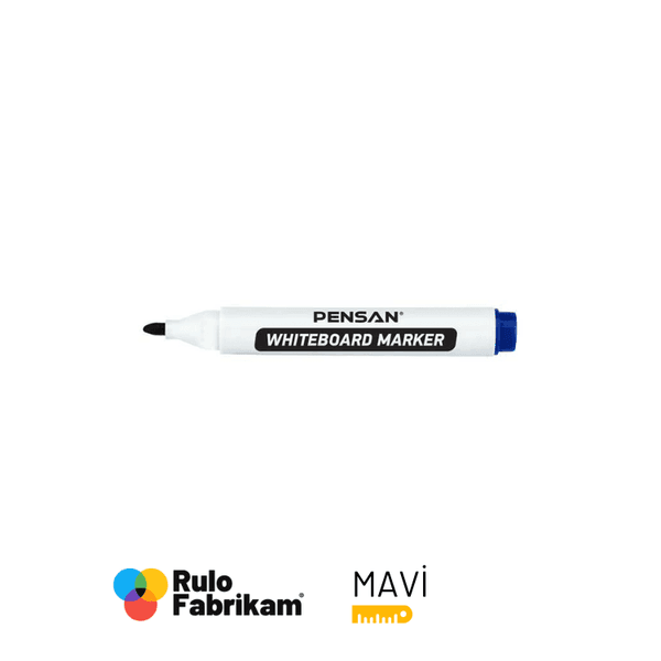Pensan 4800-1 Yuvarlak Uç Beyaz Tahta Kalemi Mavi