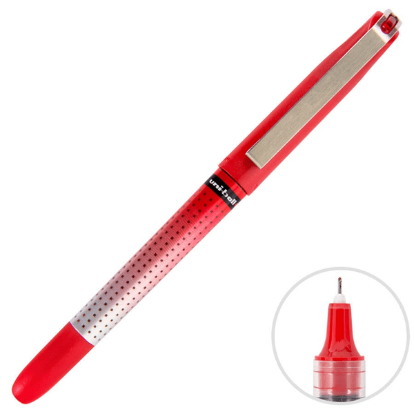 Uniball Eye Needle 0,5 İğne Uçlu Kalem Kırmızı, iğne uçlu kırmızı roller kalem, kapaklı, önden