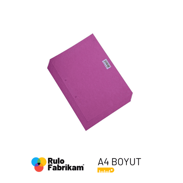 A4 Klasör Ara Kartonu 100’lü, pembe delikli karton klasör ayraçları, 100 adetlik paket, önden