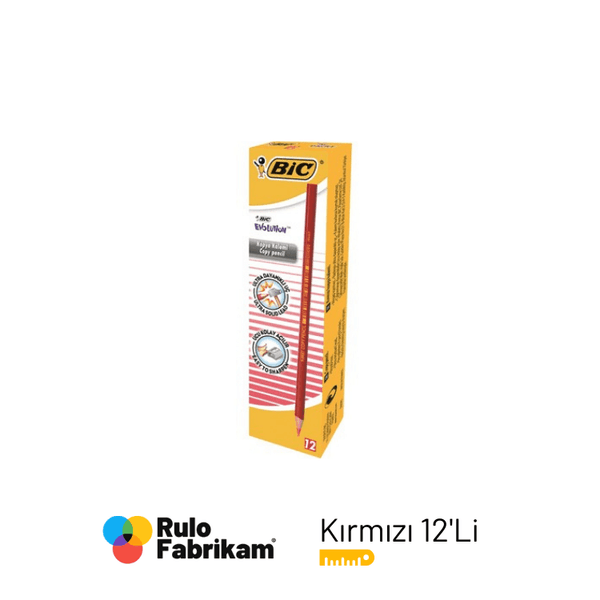 Bic Evolutıon Kırmızı Kopya Kalemi 12'Li Kutu