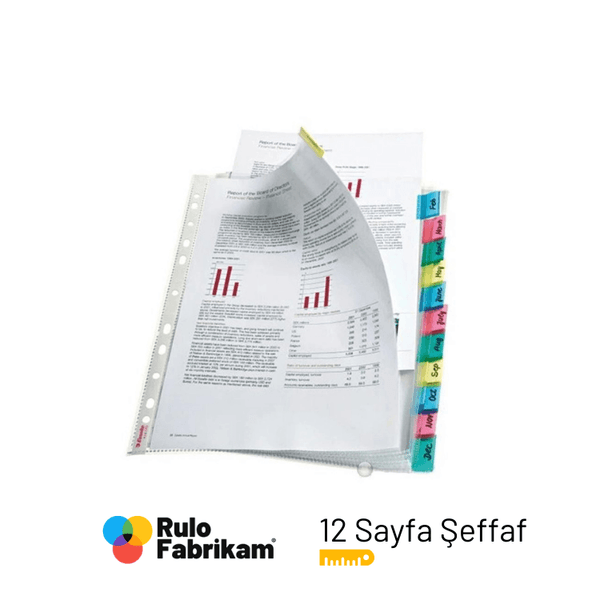 Esselte Ayraçlı Poşet 12 Sayfa Şeffaf