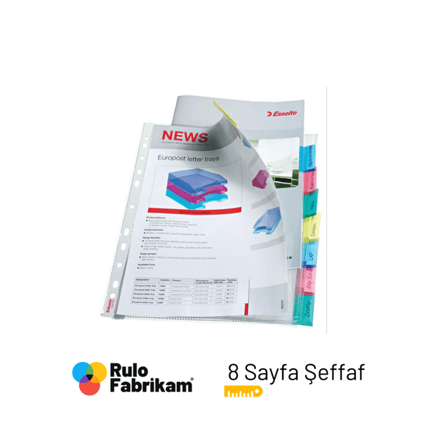 Esselte Ayraçlı Poşet 8 Sayfa Şeffaf