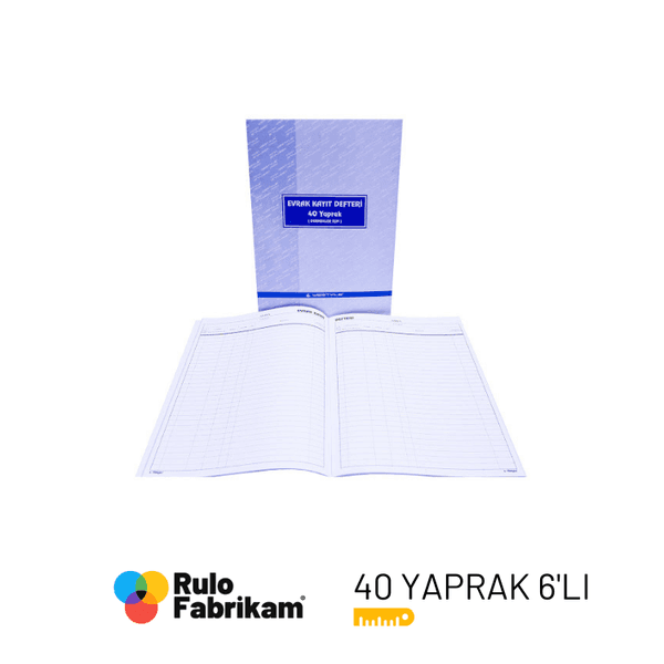 Evrak Kayıt Defteri Dernekler İçin 40 Sayfa 6 Cilt