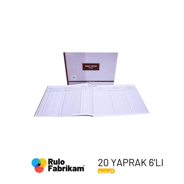 İmalat Defteri yirmi yapraklı defterlerin altılı paket hâlindeki duruşu