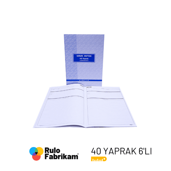 Karar Defteri dernek kararları için ciltli defterin kapak duruşu