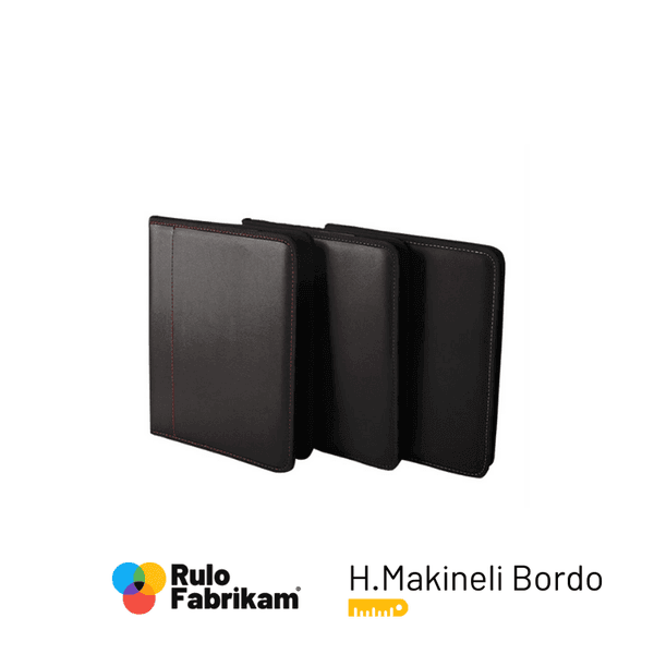 Önder Wole Lux Sekreterlik Hesap Makineli Bordo, suni deri fermuarlı hesap makineli bordo lüks sekreterlik