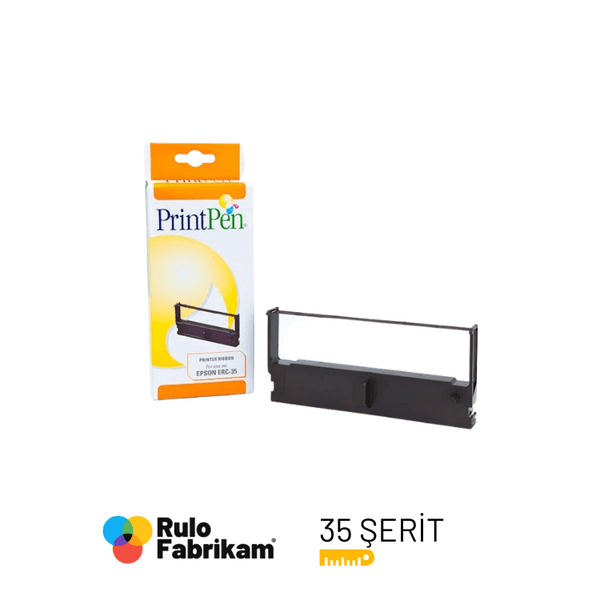 Printpen Epson printpen yazıcı şerit kartuşunun gövde ve şerit görünümü yandan bakışla