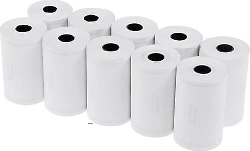 Termal Rulo geniş termal rulonun 110 mm kağıt eni ve sarım gövdesi yakın çekimde