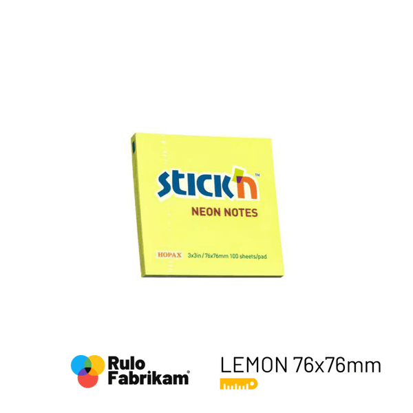 Gıpta Postit gıpta neon lemon kare yapışkanlı notun blok görünümü tek kare içinde