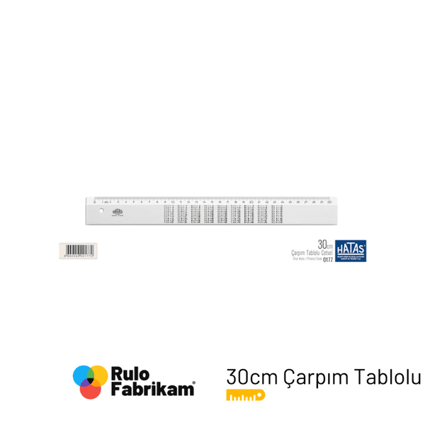 Hatas Çarpım Tablolu Cetvel 30cm