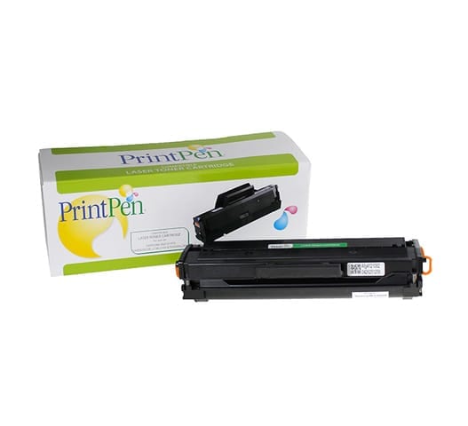 Samsung D105L printpen muadil toner kartuşunun yatay yandan bakışla duruşu ve etiketi