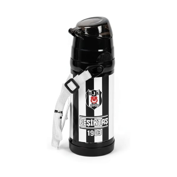 Beşiktaş Çelik Matara takım tasarımlı çelik gövdeli matara, ürün görünümü