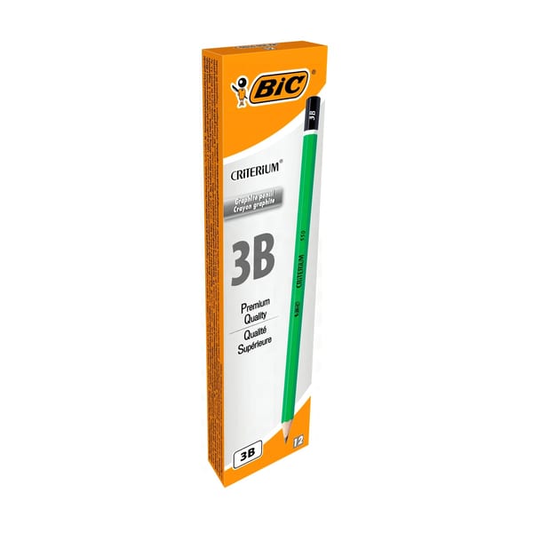Bic Criterium 3B kurşun kalemin gövde bütün hâlde tek kare içinde duruşu