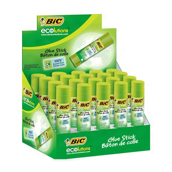 Bic Eco Glue Stick yirmi bir gramlık orta boy yapıştırıcı görünümü