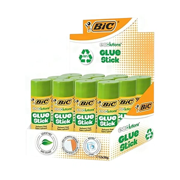 Bic Eco Glue Stick otuz altı gramlık büyük yapıştırıcı görünümü