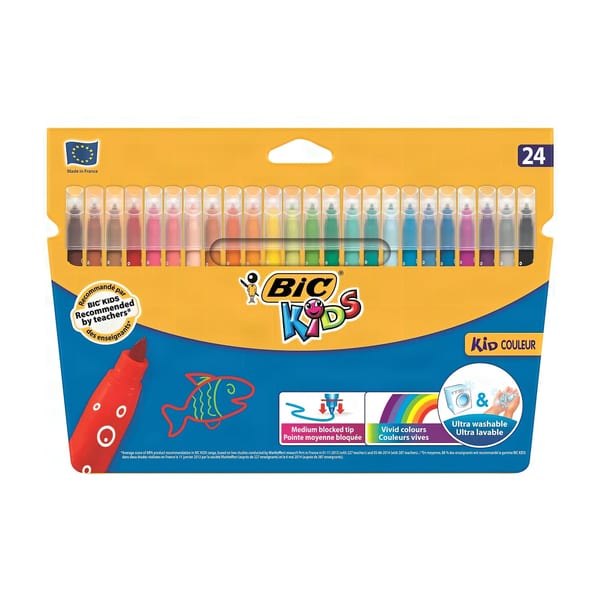 Bic Kid Couleur keçeli boya kalemi yirmi dört renk seti, ürün görünümü
