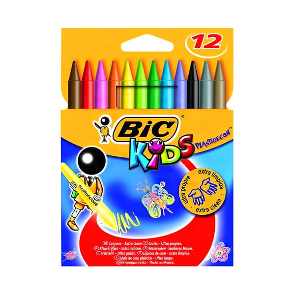 Bic silinebilir pastel boya on iki renk seti görünümü, ürün görünümü