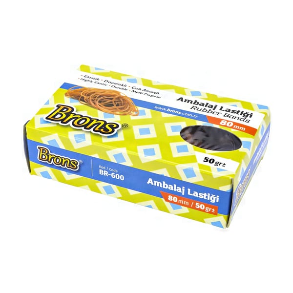 Brons Ambalaj Lastiği 50 gr kutulu paket lastiği görünümü, ürün görünümü