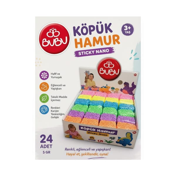 Bu-Bu Köpük Hamur yirmi dörtlü şekillendirme hamuru seti, ürün görünümü