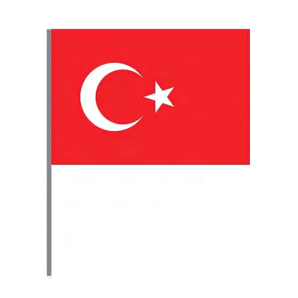 Buket Türk Bayrak alpaka bez sopalı otuz kırk beş santimetre bayrak