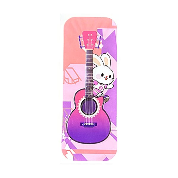 Çift kat metal kalemlik çantası gitar desenli kutu görünümü, ürün görünümü
