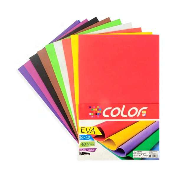 Colorbank A4 renkli eva köpük levha paketi görünümü, ürün görünümü