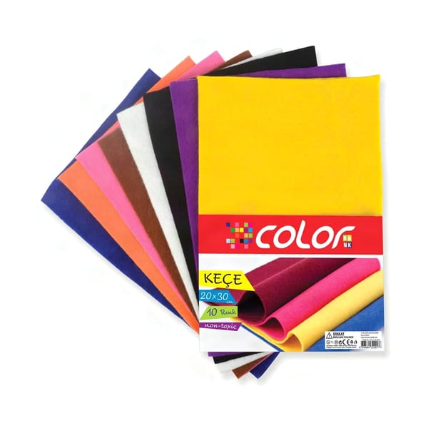 Colorbank A4 renkli keçe levha paketi görünümü, ürün görünümü