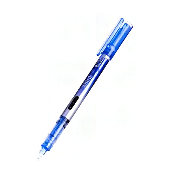Deli Think Roller Pen 0,5 İğne Uçlu Mavi, 0,5 mm iğne uçlu mavi roller kalem, kapaklı, önden