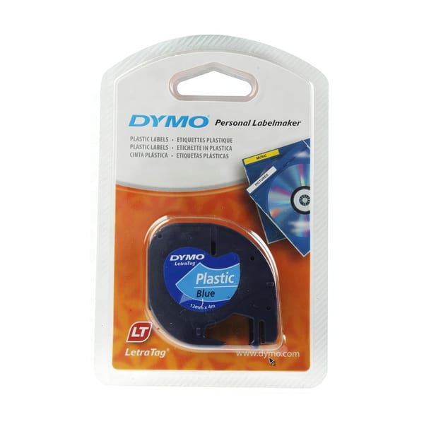 Dymo Letratag Şerit Plastik 12 mm x 4 mt Mavi