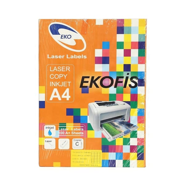 Ekofis lazer etiketin geniş tabaka üzerindeki tek kare içinde duruşu