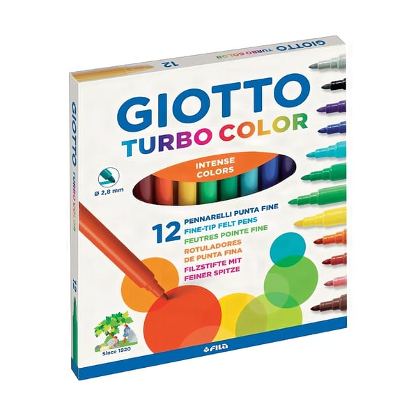 Giotto 12'li keçeli kalem takımının açık renk dizisiyle duruşu