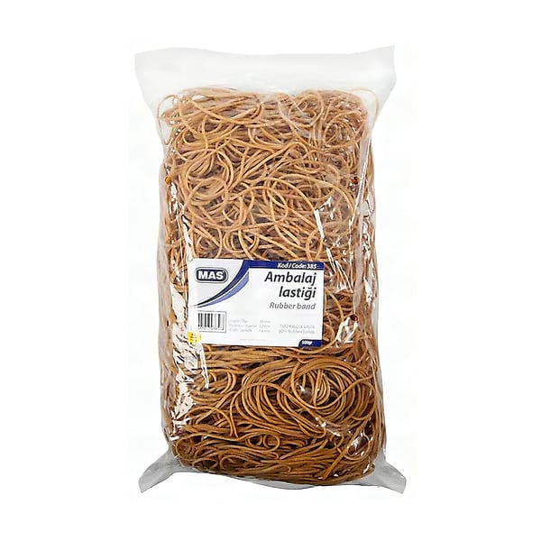 Mas Ambalaj Lastiği 500 gr poşet düzeninde paket lastiği, ürün görünümü