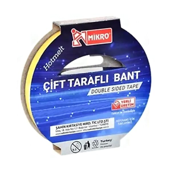 Mikro BNT-100 çift taraflı ince bant on iki milimetre rulo görünümü