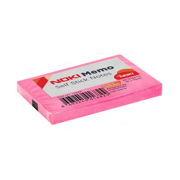 Noki Yapışkan pembe renkli notluk bloğunun bütün hâlde duruşu