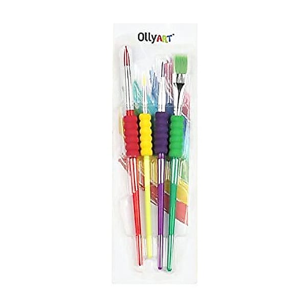 Ollyart Blister fırça setinin dört fırçasının bütün hâlde duruşu