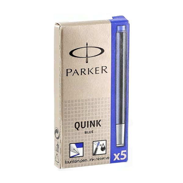 Parker Quink mavi dolma kalem kartuşu, beşli kutu görünümü, ürün görünümü