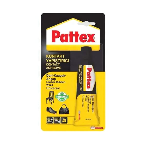 Pattex deri kauçuk ahşap yapıştırıcı elli gramlık tüp görünümü