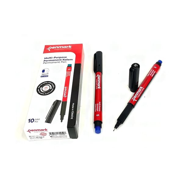 Penmark Asetat Kalemi Siyah Multi Purpose, Japon uçlu siyah asetat kalemi, kapaklı, önden