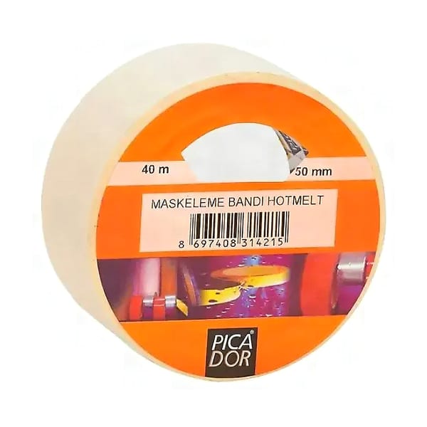 Picador Krepe Bant 50x40 kılıflı maskeleme bandı rulosu görünümü