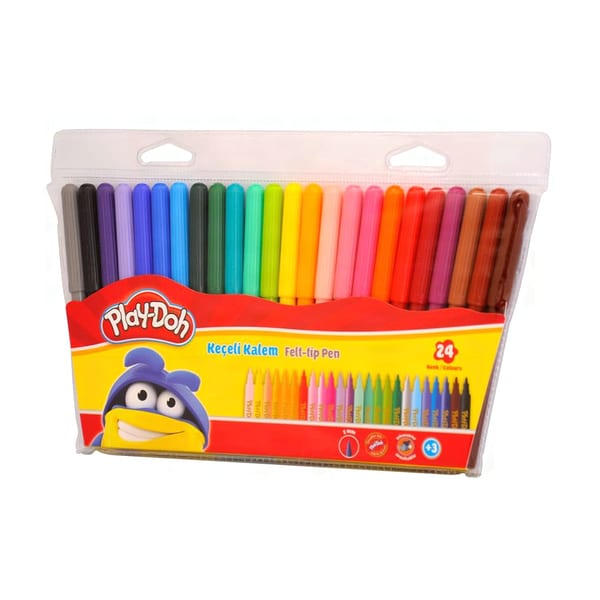 Play-Doh keçeli kalem 24 renkli set kutu görünümü, ürün görünümü