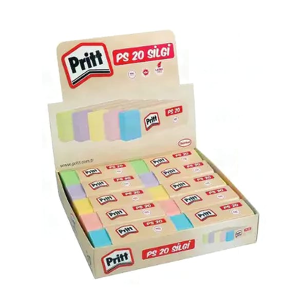Pritt Pastel Silgi PS-20 pastel renkli gövdeli silgi görünümü