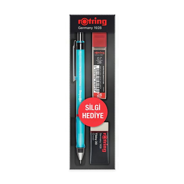 Rotring Visuclick versatil kalem seti 0.7 mm mavi kutu görünümü