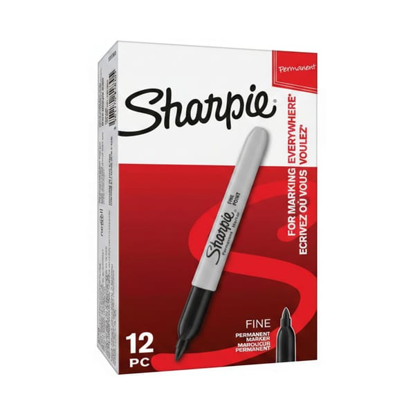 Sharpie Fine permanent markör yuvarlak uçlu siyah model görünümü
