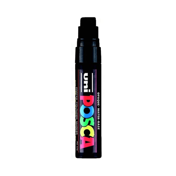 Uniball Posca poster markörü 15.0 geniş uçlu siyah model görünümü
