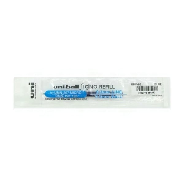 Uniball Signo Micro 207 jel yedek 0.5 mavi kalem içi görünümü