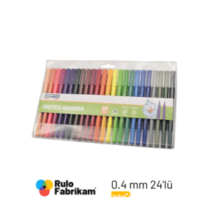 Gıpta Sketch Marker Fırça Uç+ Fineliner Pvc Çantalı 24Renk