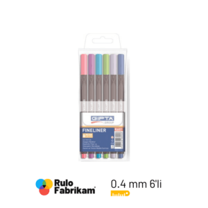 Gıpta Fineliner Kalem 0.4Mm Pvc Blıster Üçgen 6 Renk